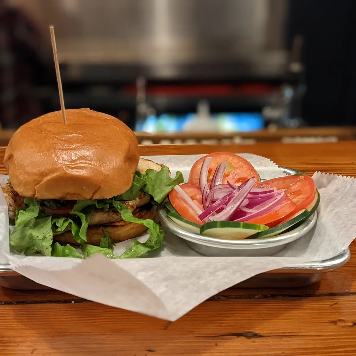 Cod Fish Sandwich with Cucumber Salad