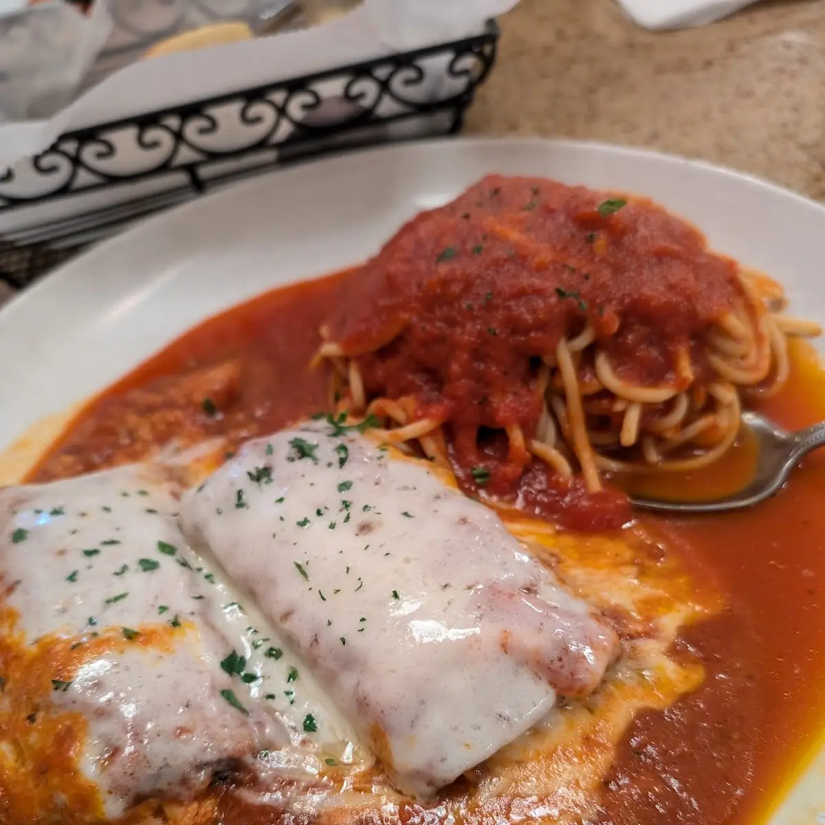 Eggplant Rollatini with Spaghetti