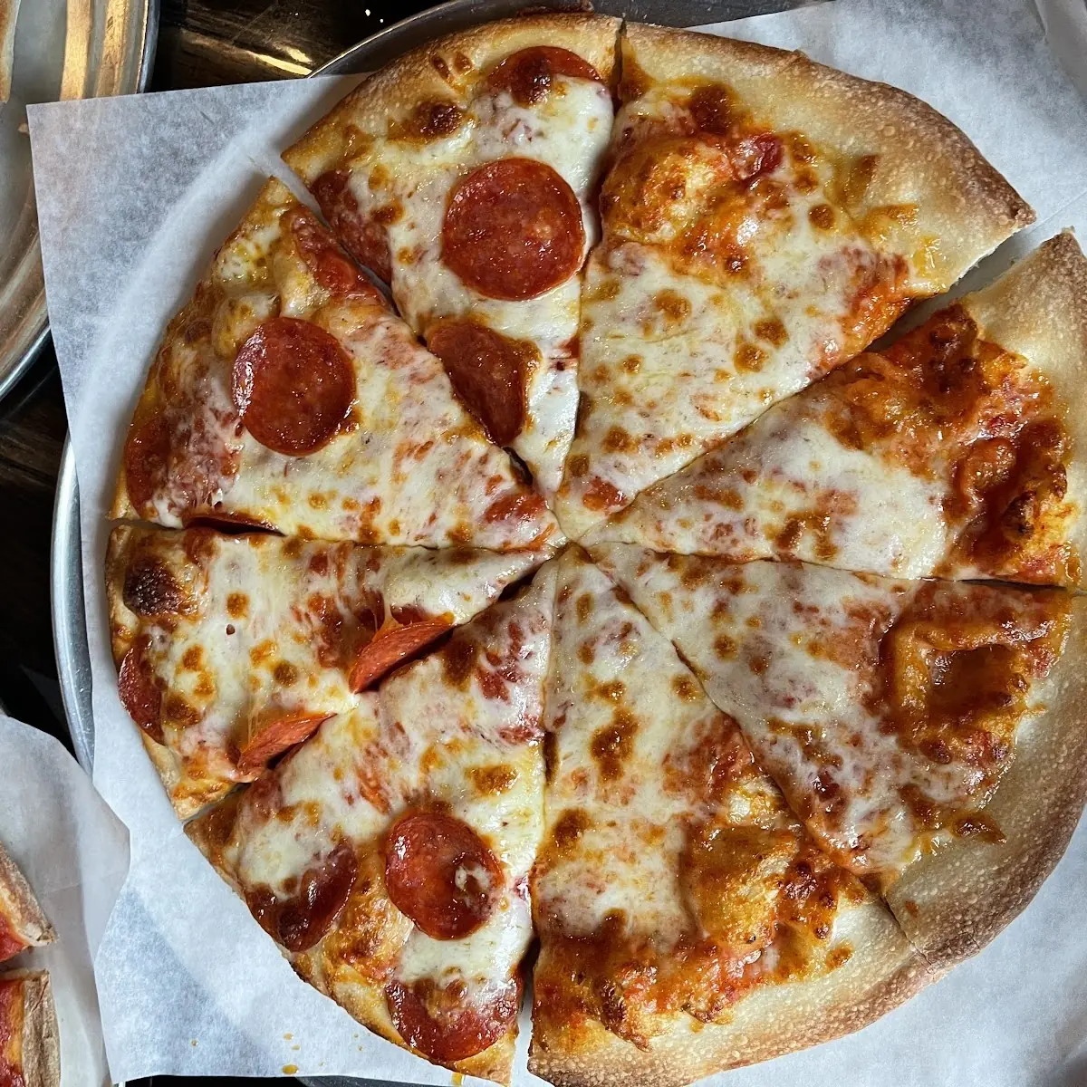 Half Pepperoni Half Cheese Pizza