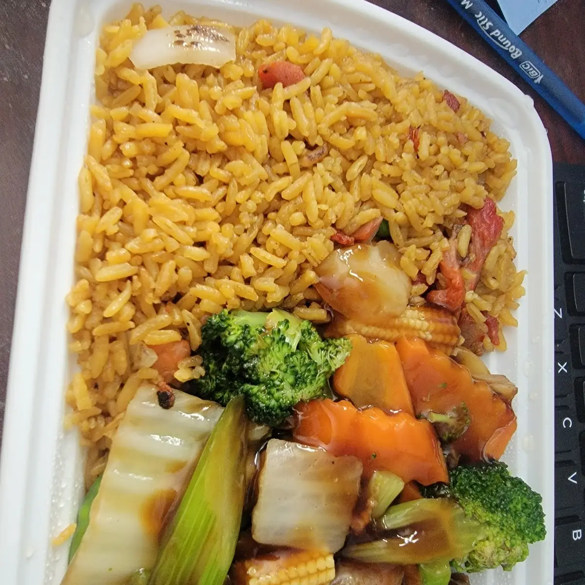 Broccoli with Mixed Chinese Vegetables Fried Rice