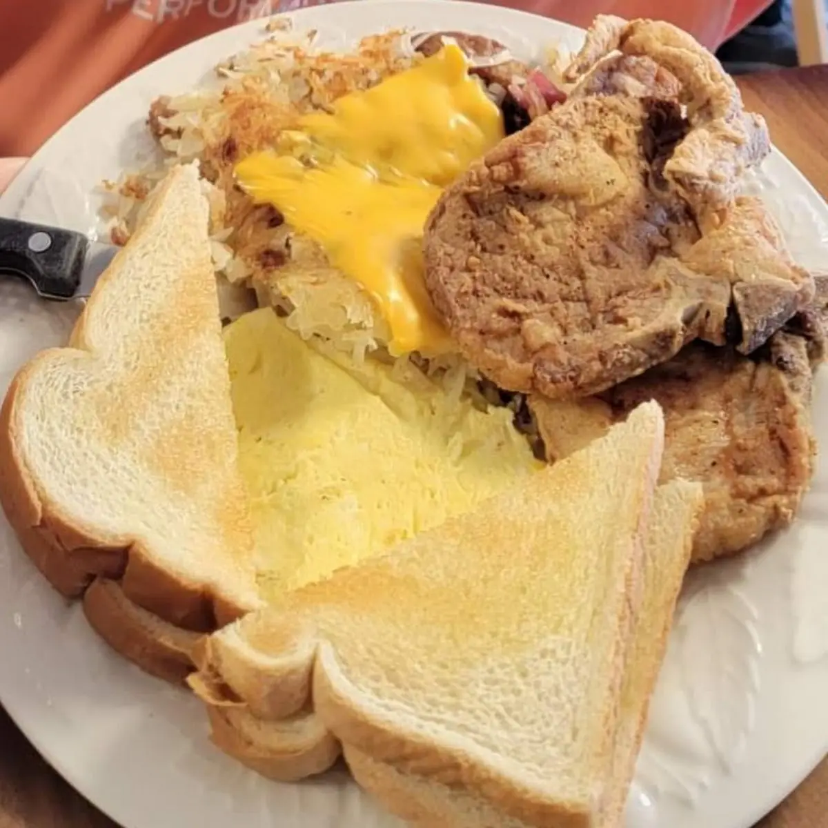Fried Pork Chop Breakfast