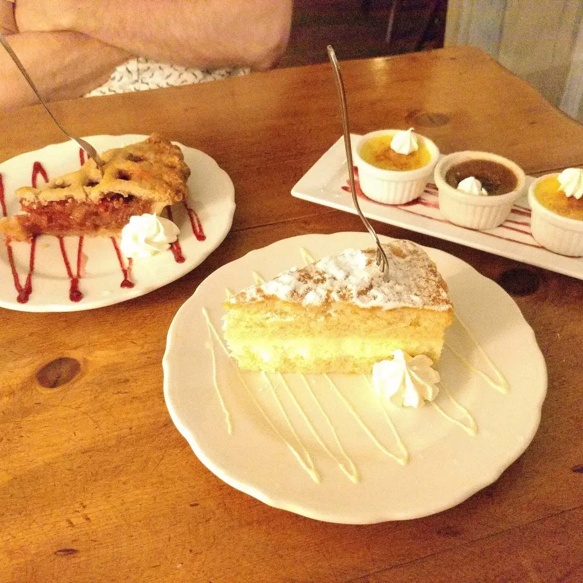 Lemon Cake Rubarb Pie Creme Brulee
