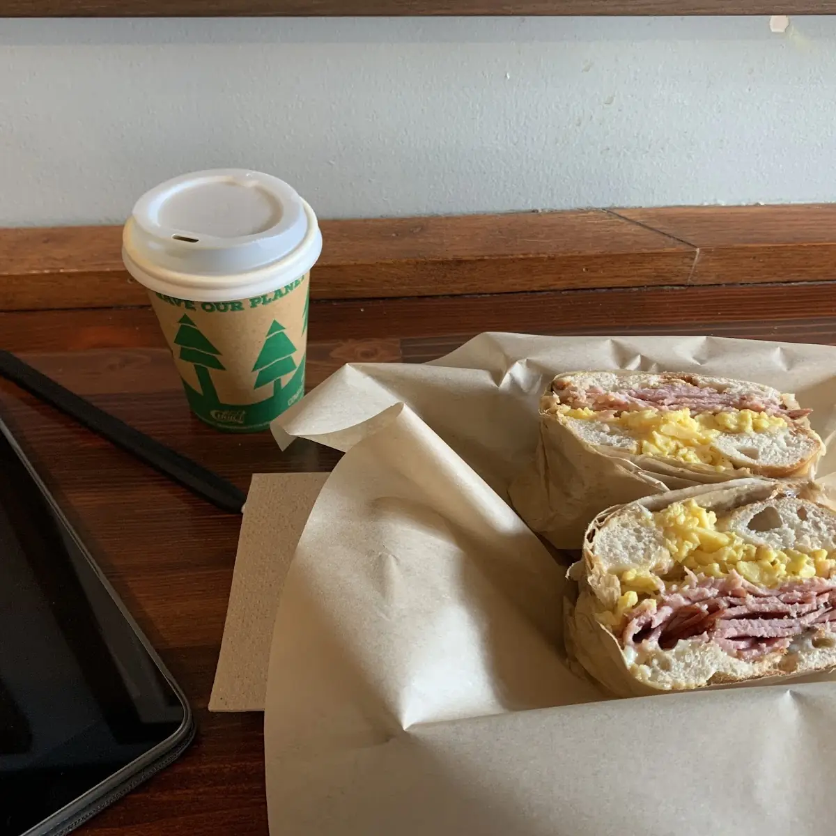 All Day Breakfast Sandwich and Coffee