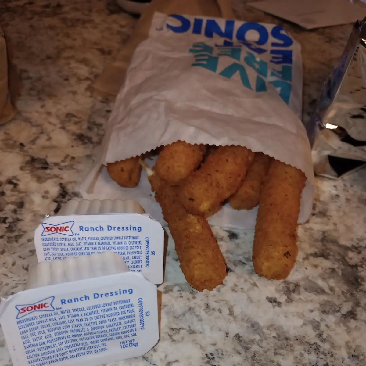Mozzarella Sticks with Ranch Dressing