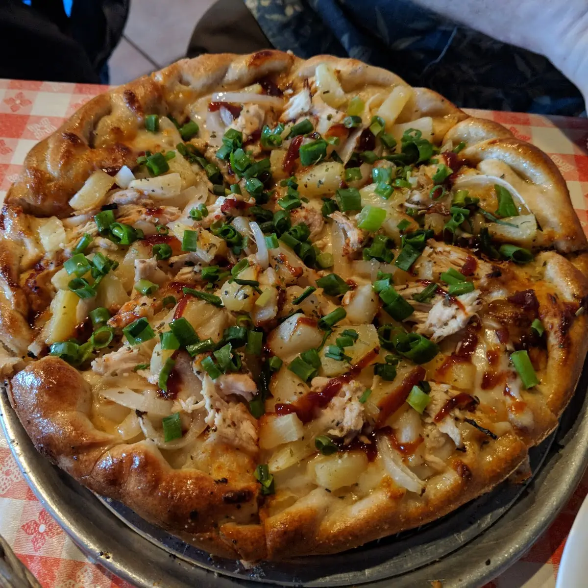 Hawaiian BBQ Chicken Pizza with Garlic Butter