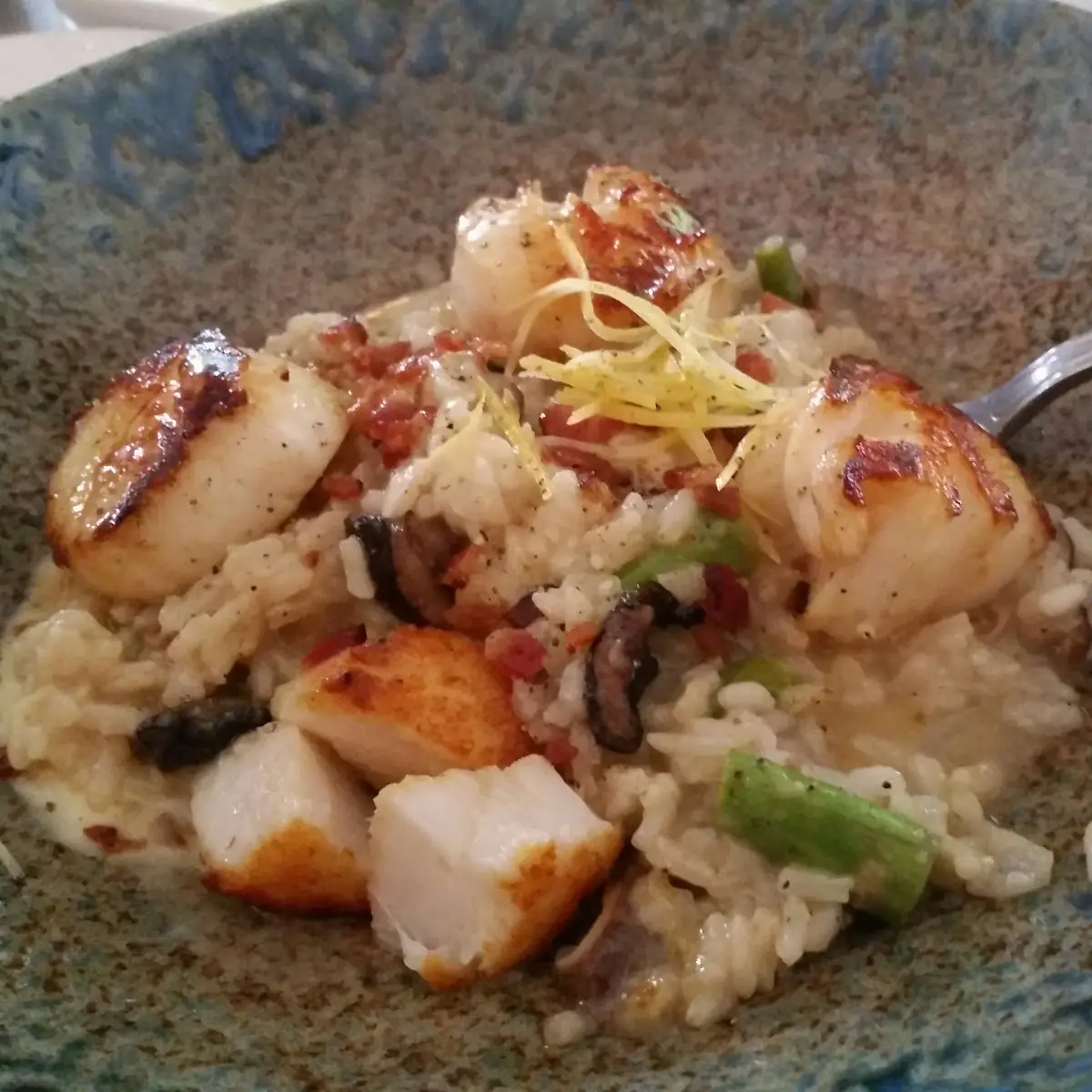 Pan Seared Scallops with Asparagus Risotto