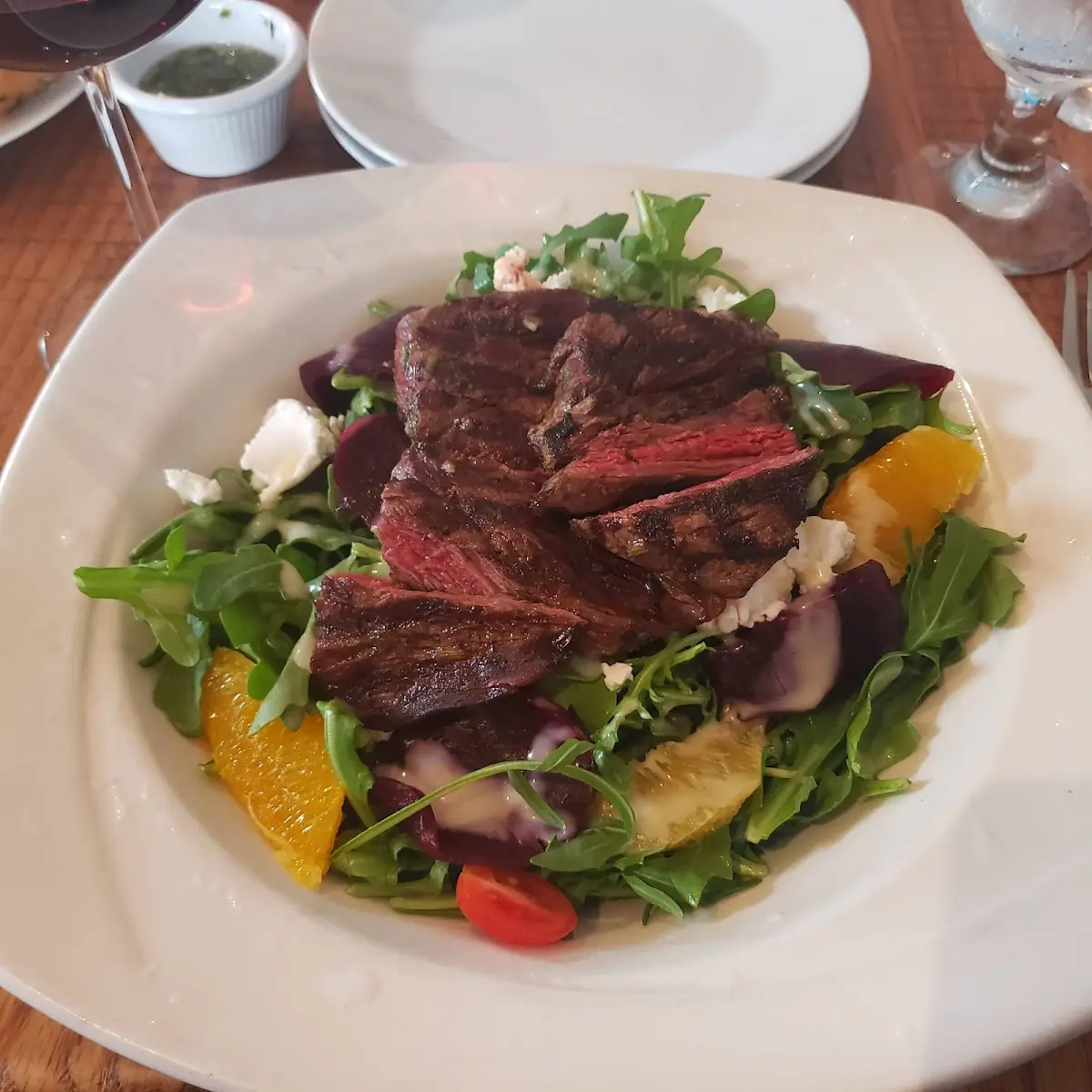 Arugula Salad with Hangar Steak