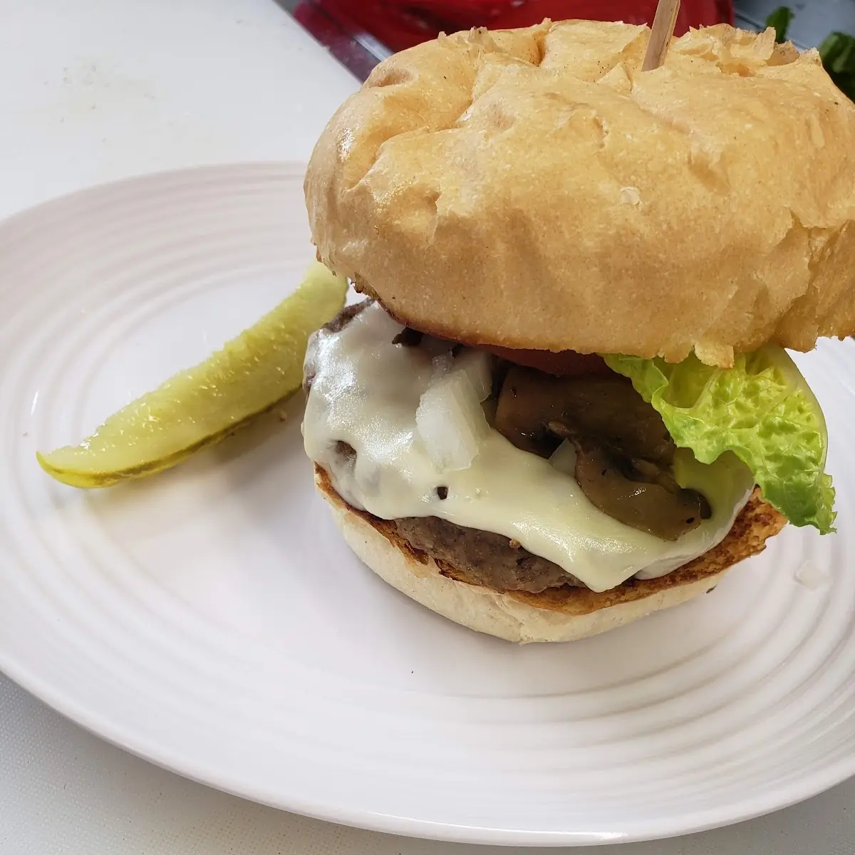 Mushroom Swiss Burger