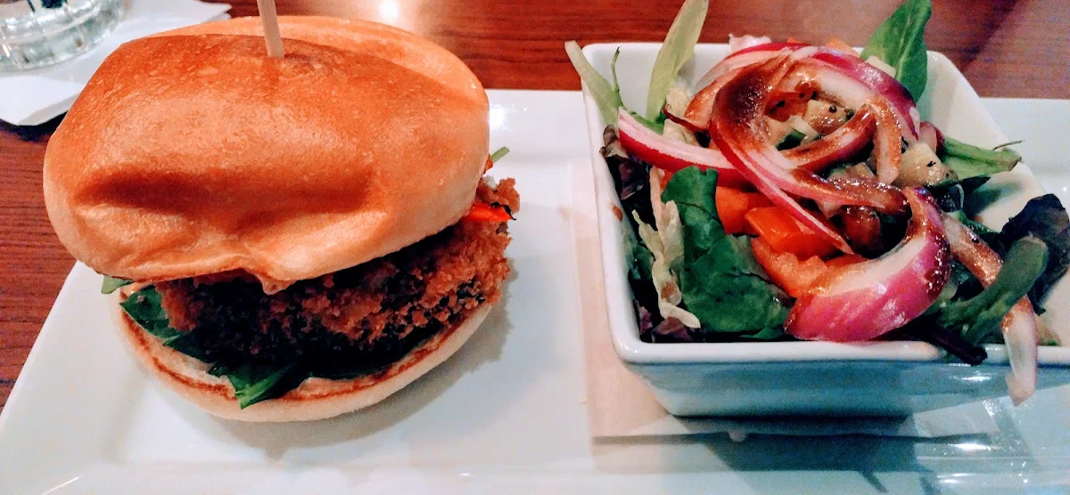 Portobello Burger and Garden Salad