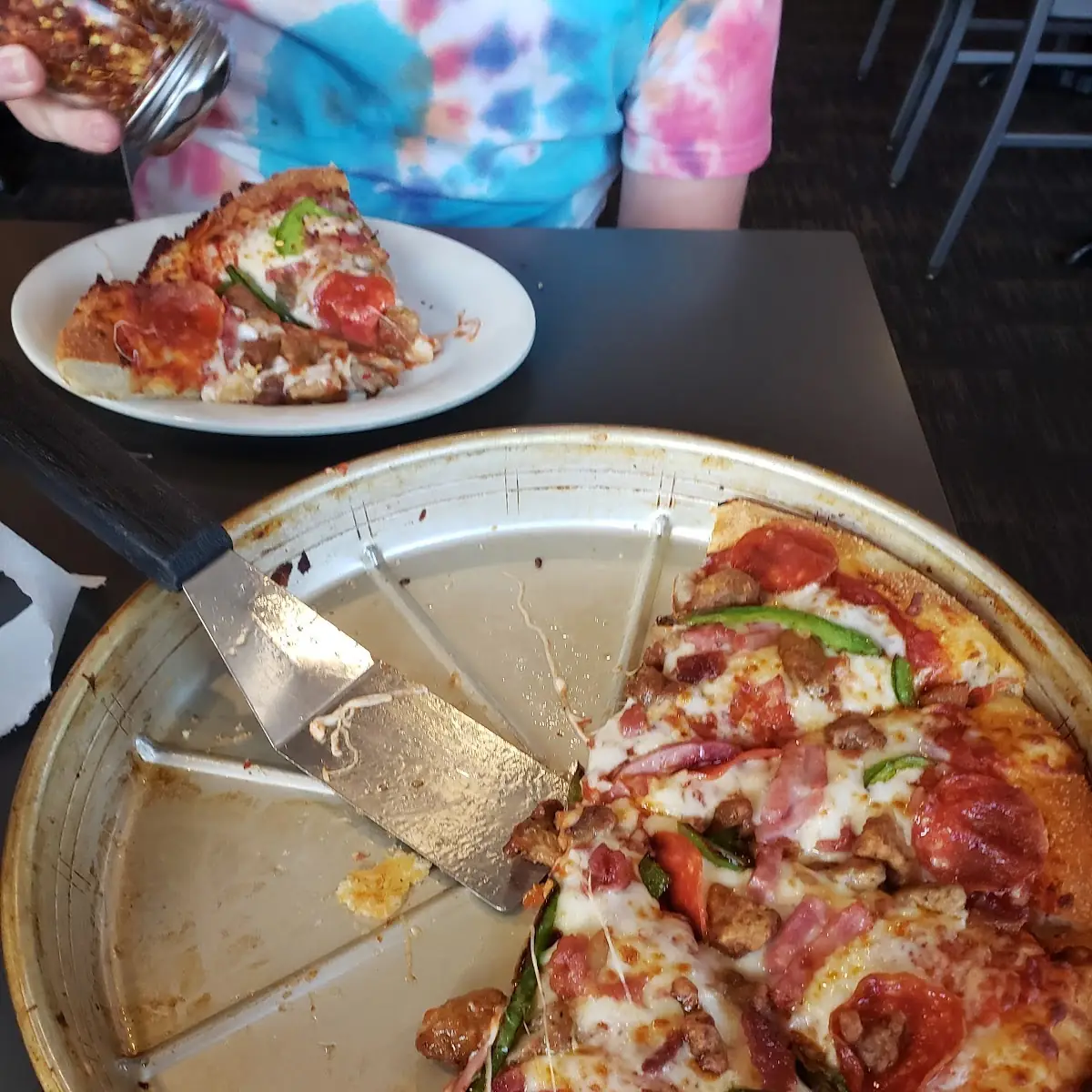 All Meat Pizza Plus Green Peppers