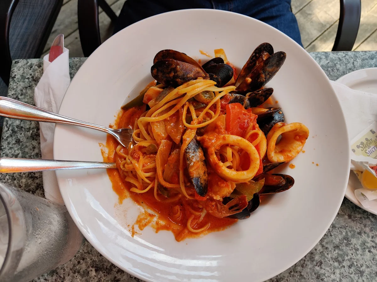 Seafood Linguine, The Beach Lakefront Bar & Grill