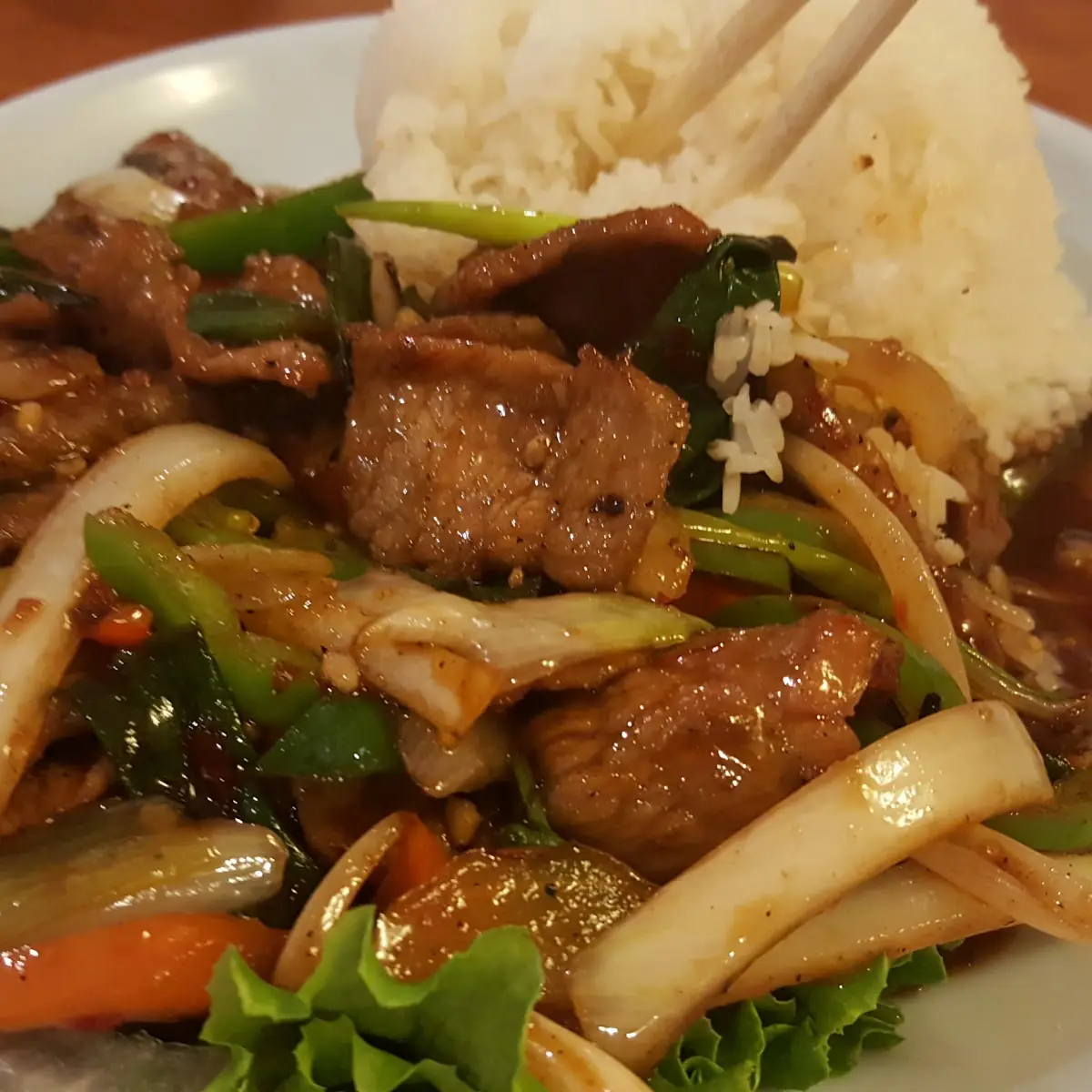 Mongolian Beef w Steam Rice