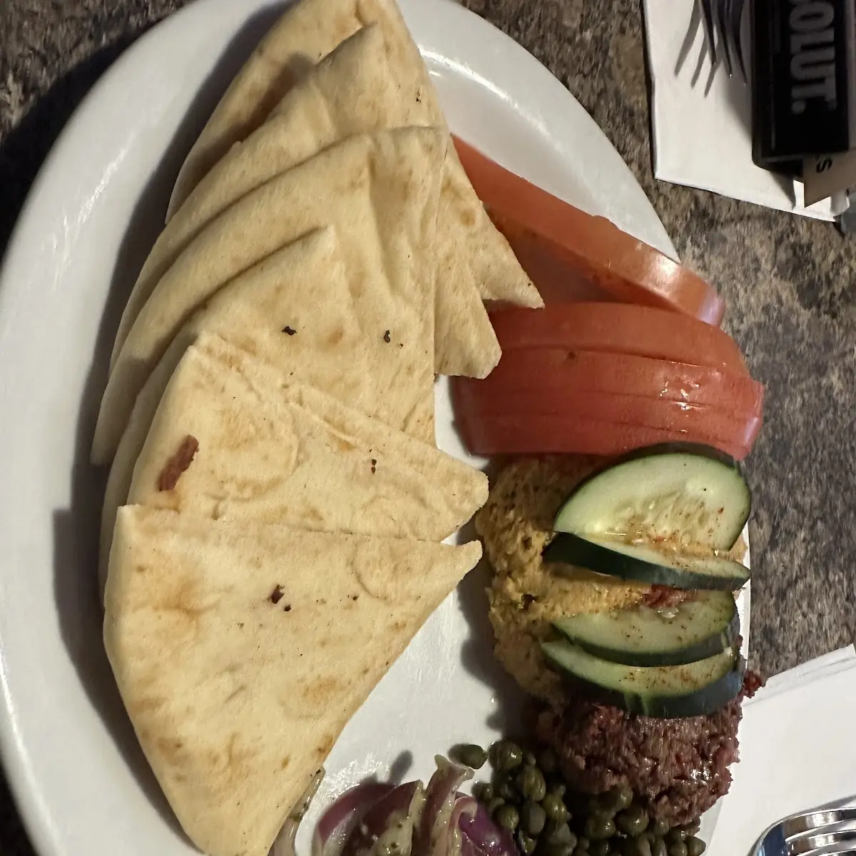 Chicken Quesadilla Hummus Plate