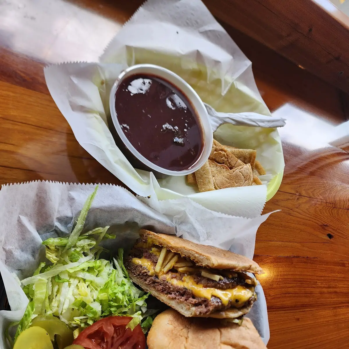 Cuban Burger and Black Bean Soup