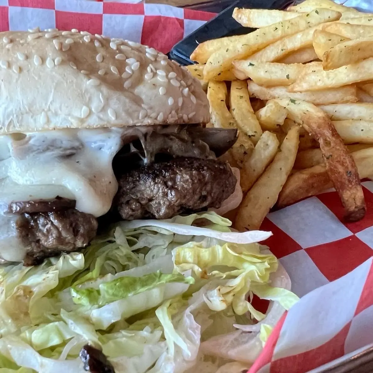 Truffled Mushroom Swiss Burger