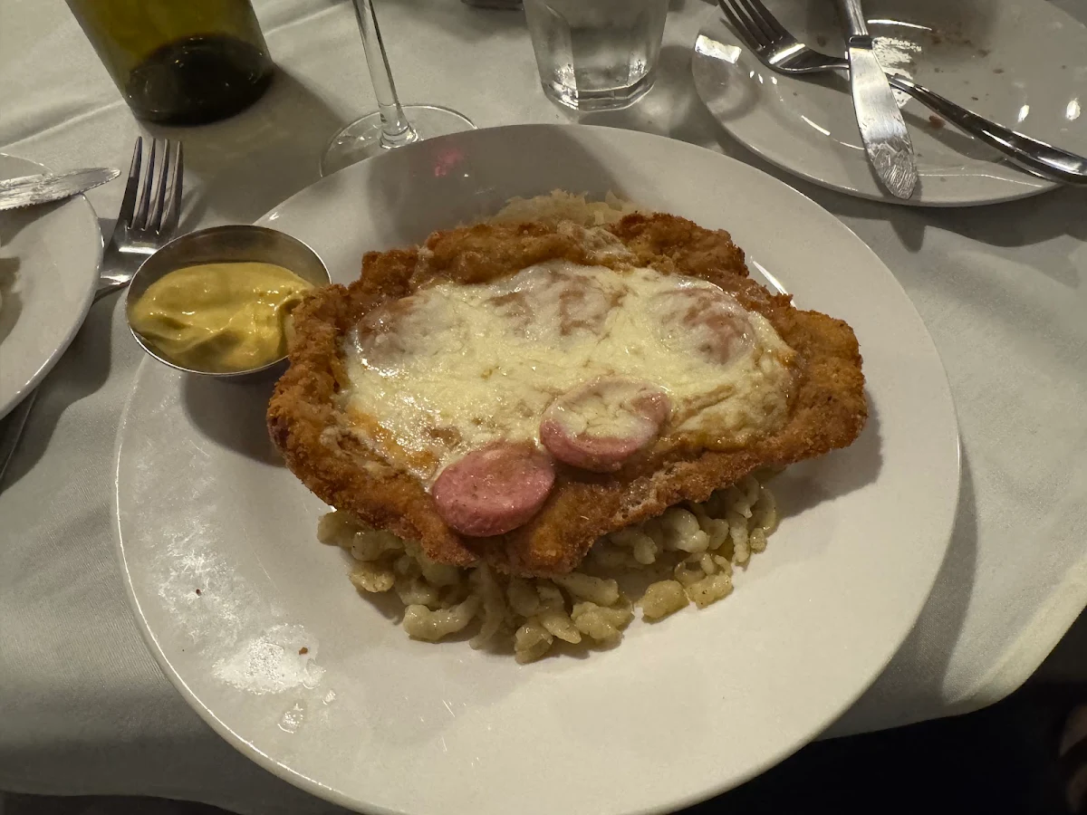 Bratwurst Schnitzel, Linden Leaf Restaurant