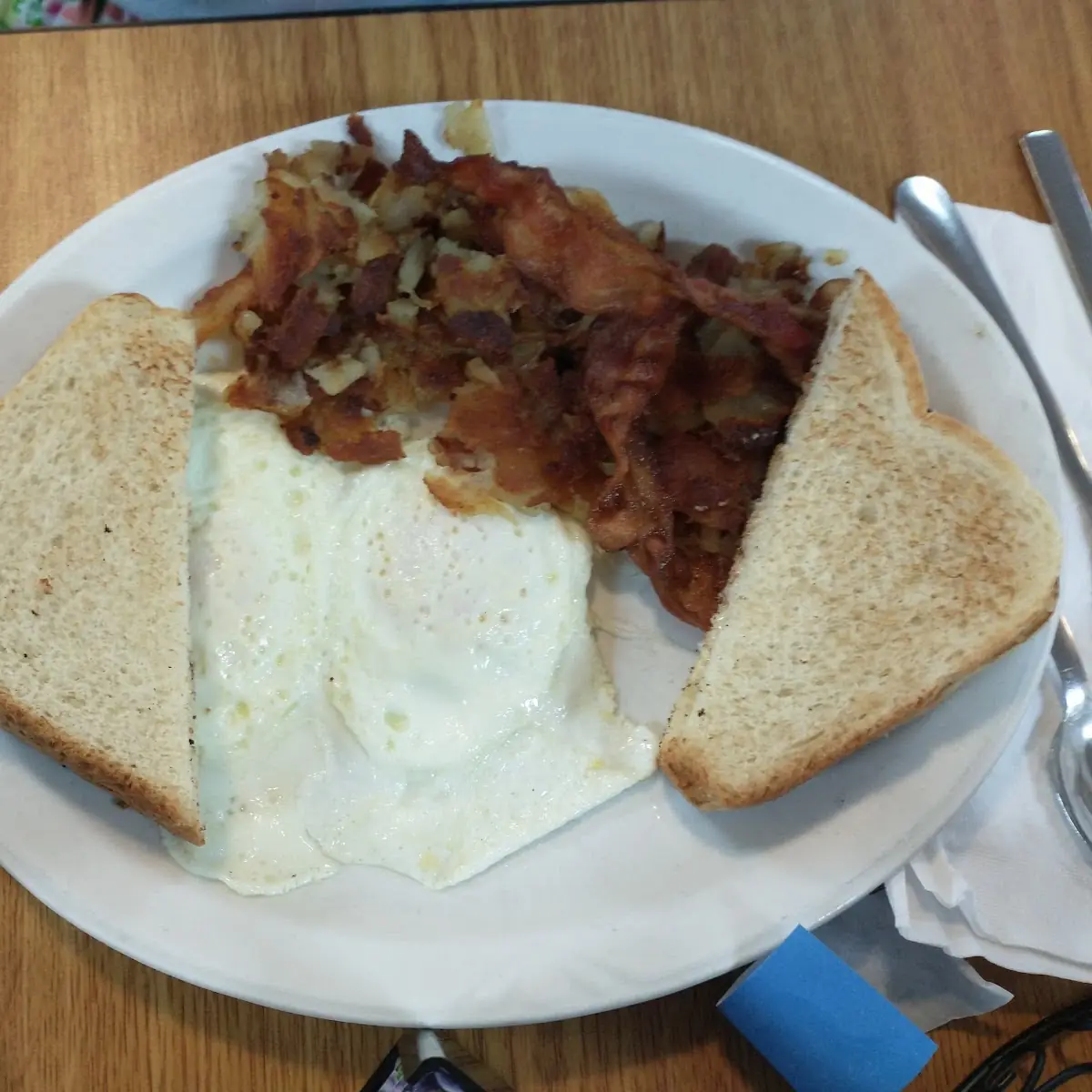 Eggs Home Fries Toast and Bacon