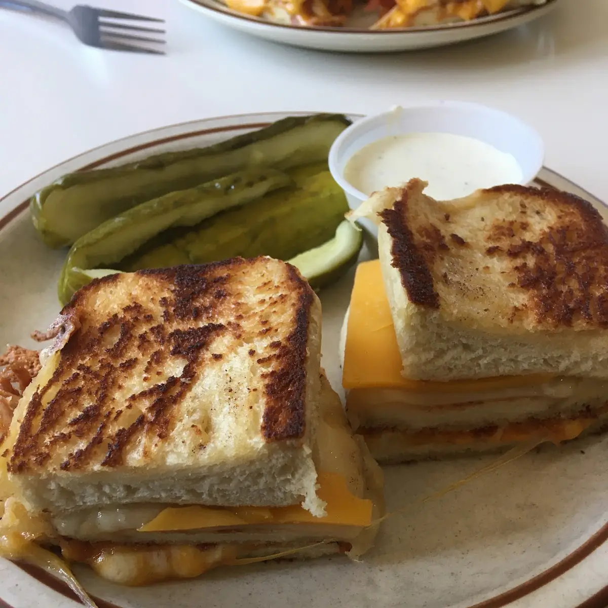 Mega Grilled Cheese with Pickles and Ranch