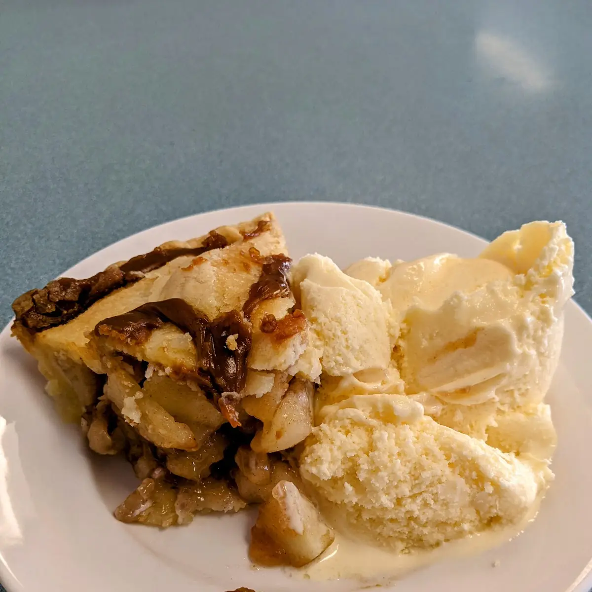 Caramel Apple Pie with Ice Cream