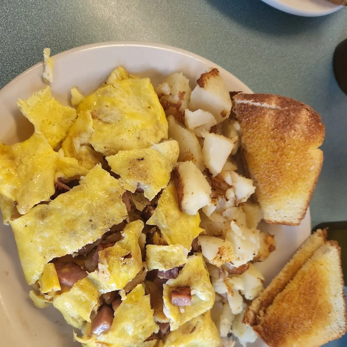 Ham and Cheese Omelette with Home Fries