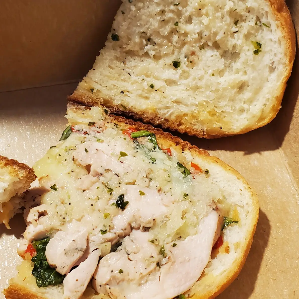 Garlic Pesto Chicken Panini Supposedly