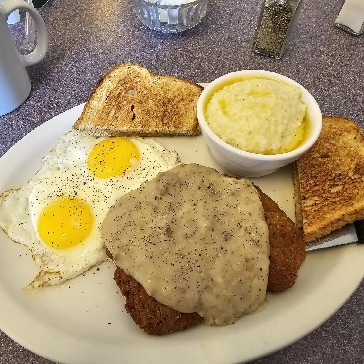 Country Fried Steak and Eggs