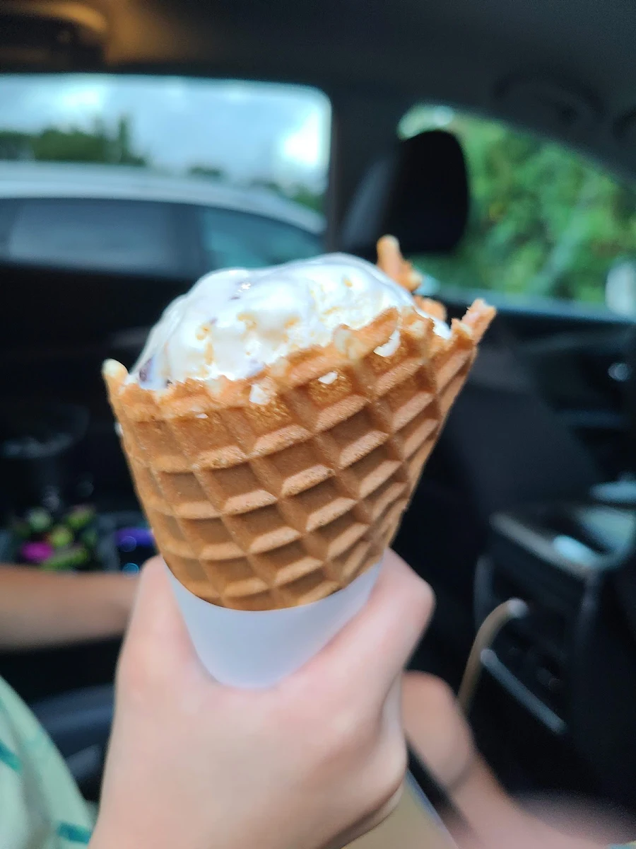 Cookie Dough Icecream in a Fresh Waffle Cone