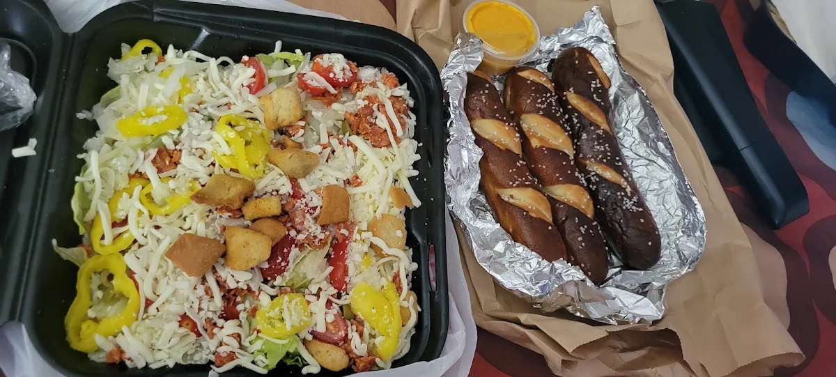 Italian Salad and Pretzel Sticks