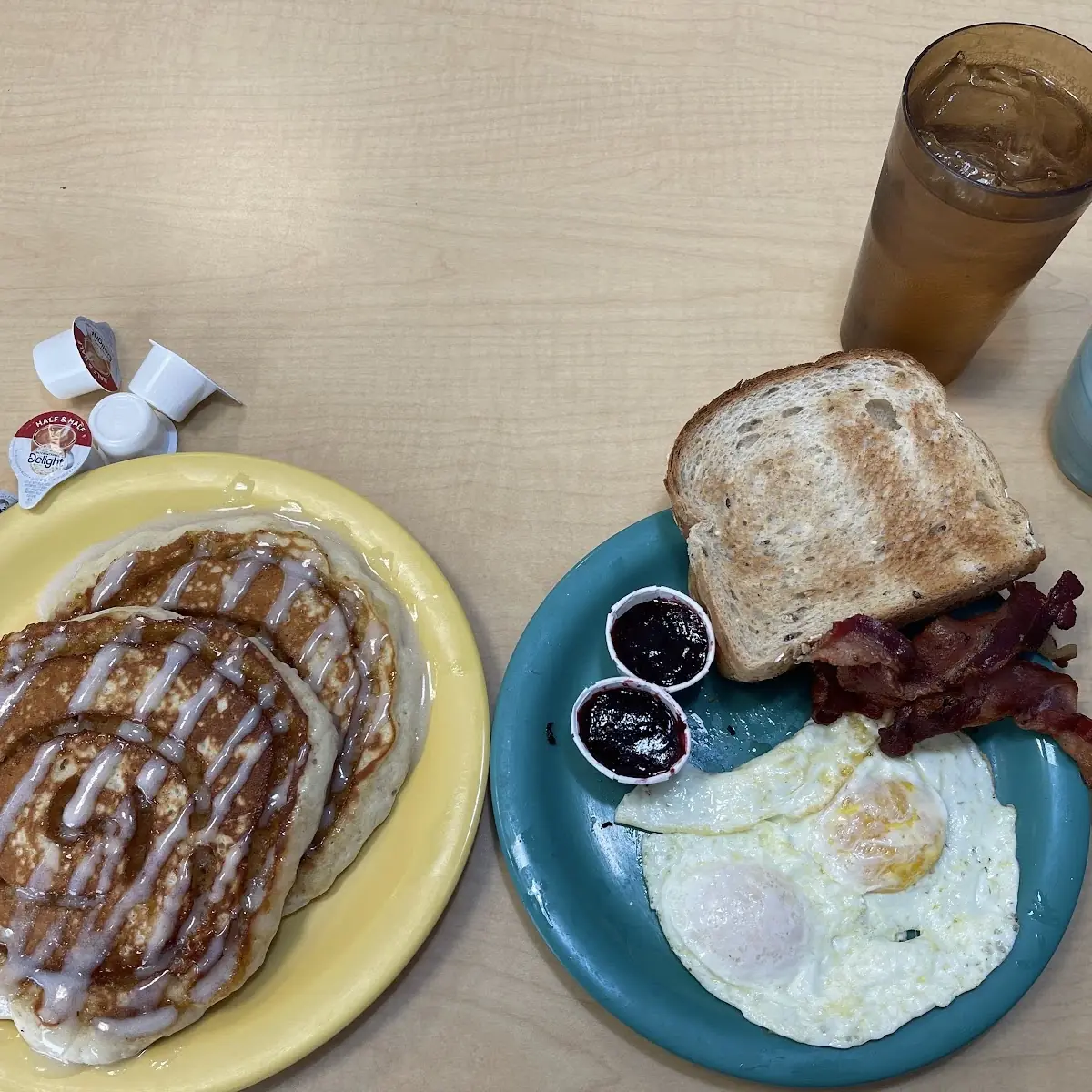 Bacon Eggs & Toast with the Addictive Cinnamon Roll Pancake