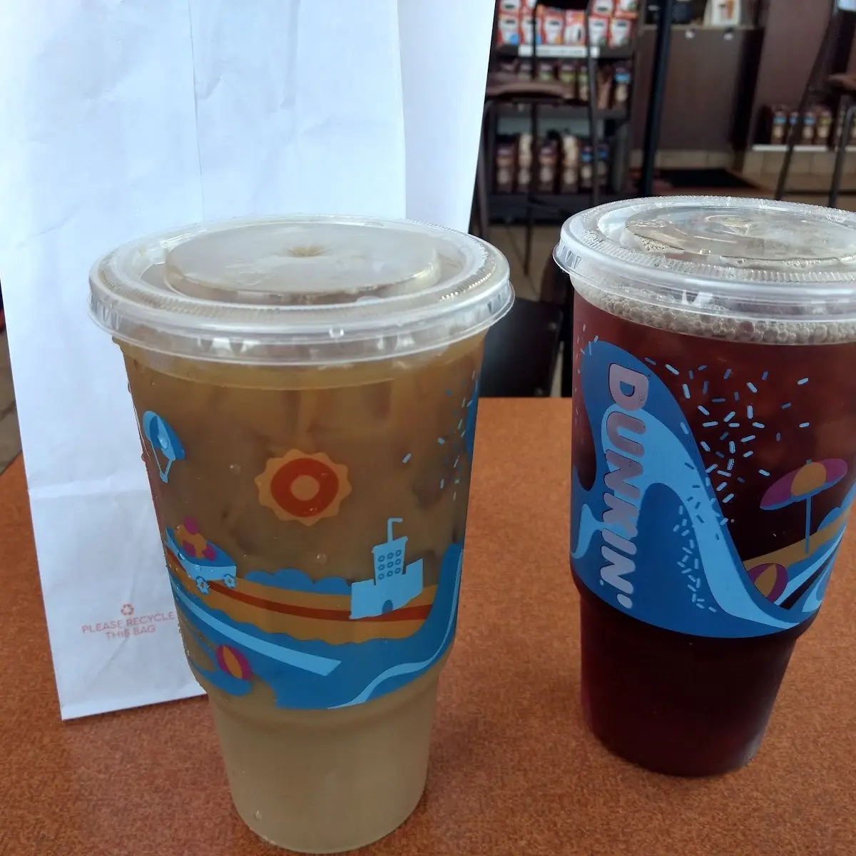 Pumpkin Iced Coffee and Unsweet Tea