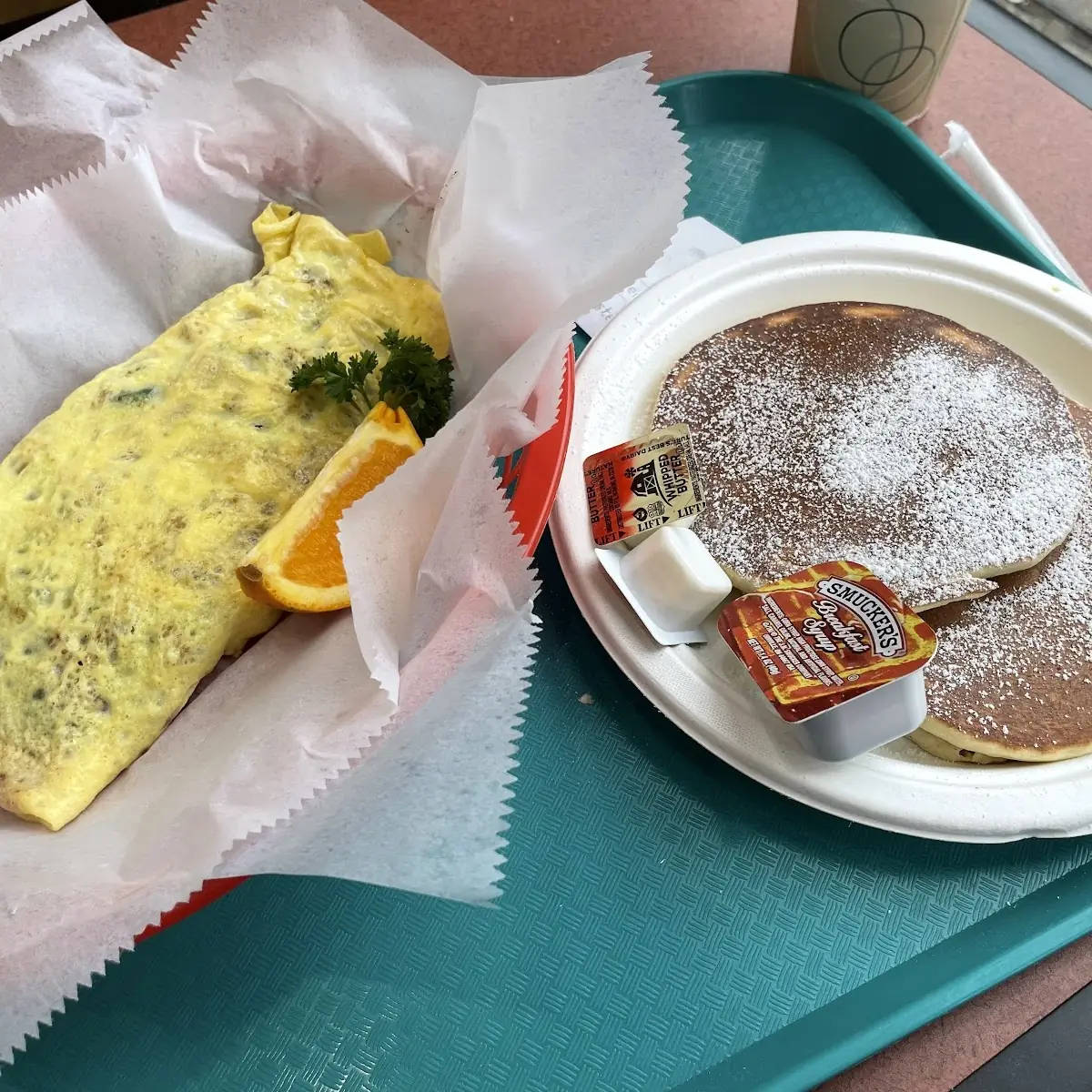 Western Omelette 2 Pancakes