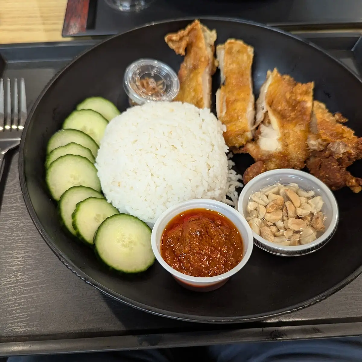 Crispy Chicken Rice with Sides