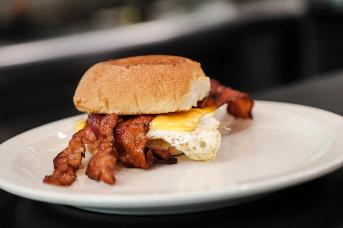 Bacon Sausage or Ham and Egg on Bun