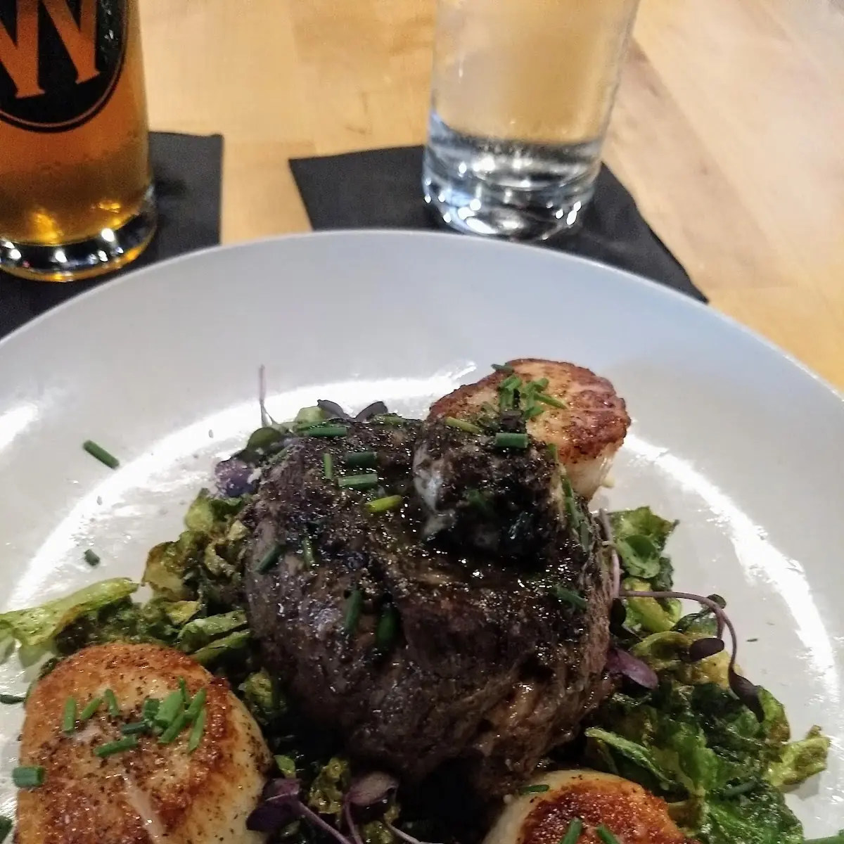 Filet Mignon and Seared Scallops