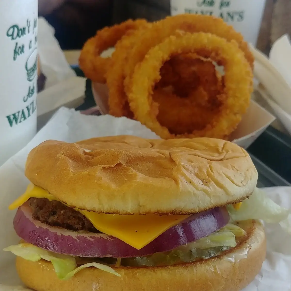 Cheeseburger Onion Rings & Chocolate Malt