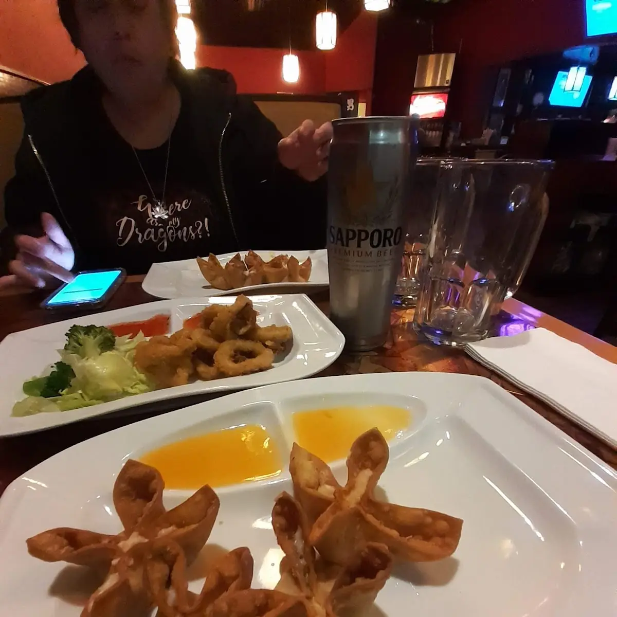 Crab Rangoon and Calamari Tempura