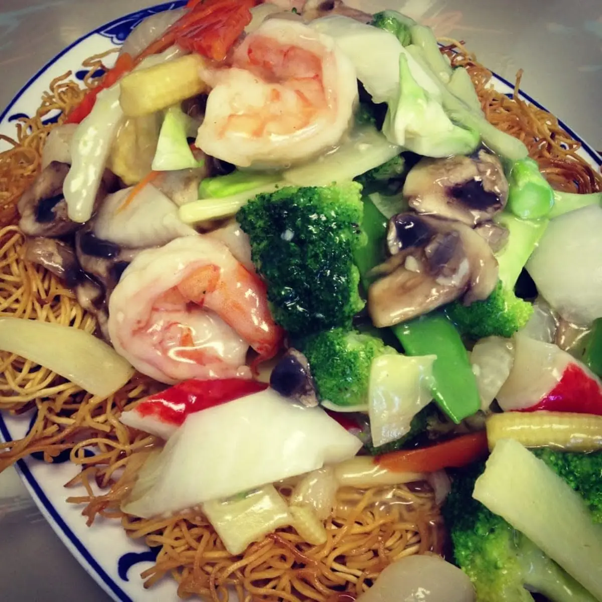 Pan Fried Noodles w Seafood