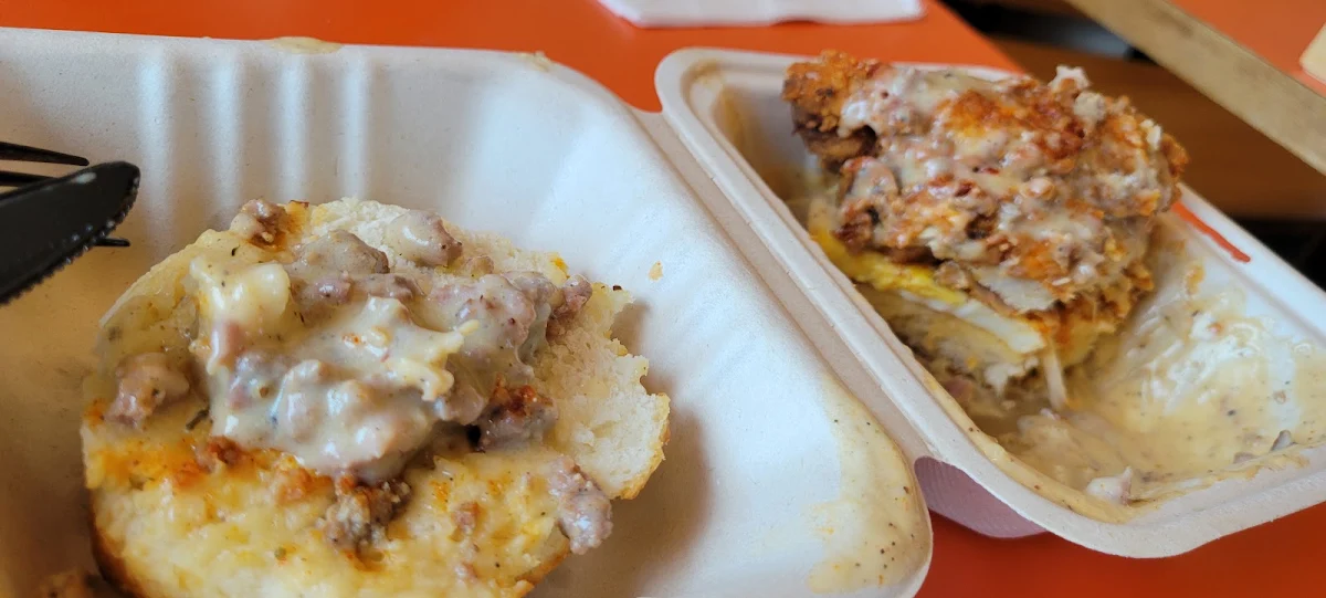 Phil's Biscuit Fried Chicken and Sausage Gravy
