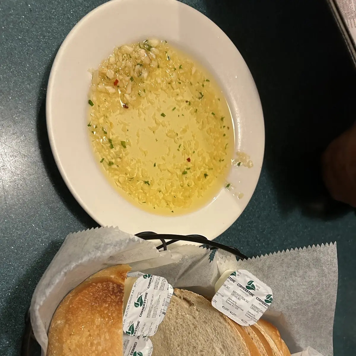 Complementary Bread with Garlic Oil