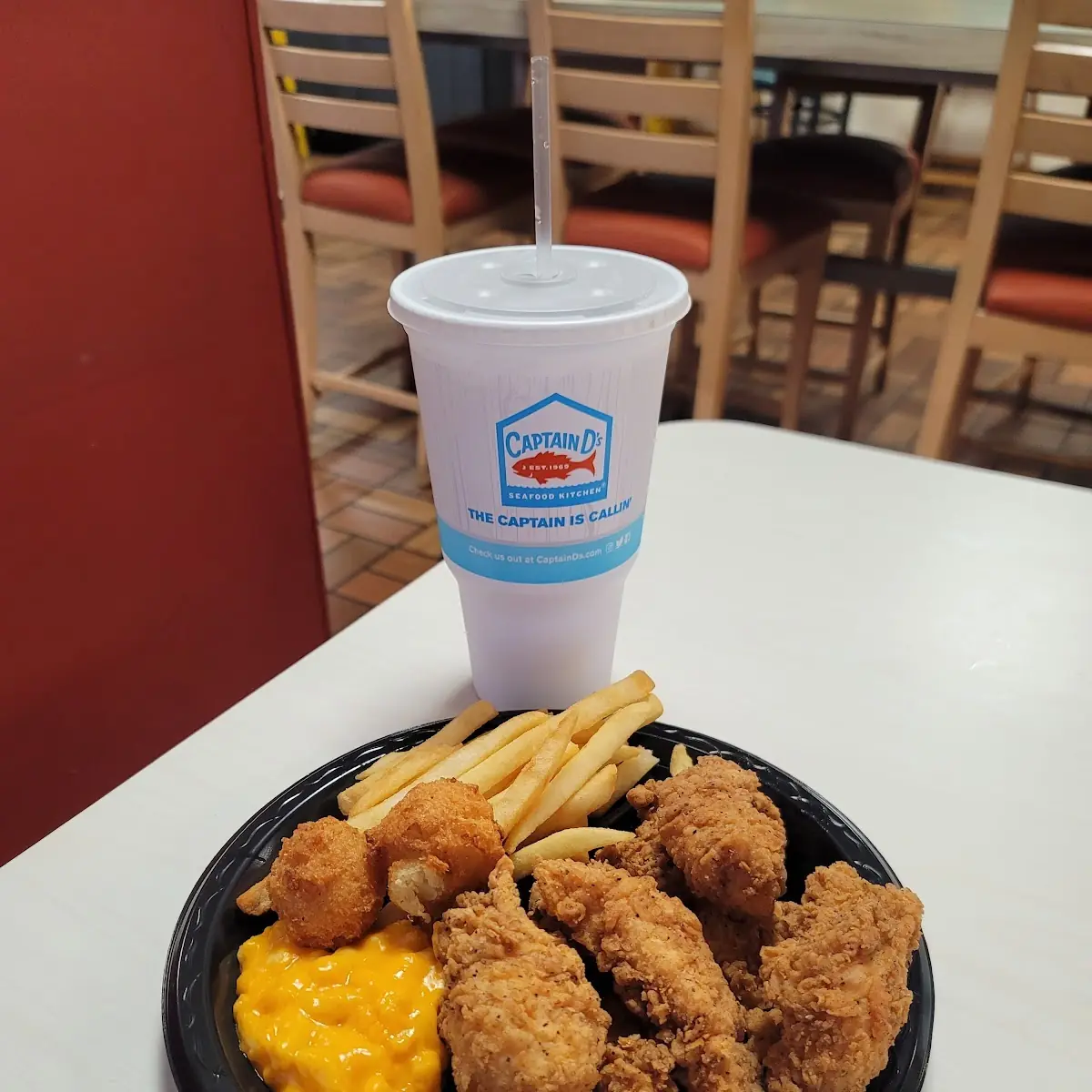 Chicken Strips Large Coke a Fries Mac N Cheese