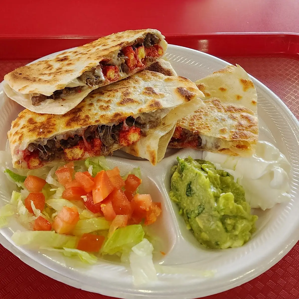 Asada Quesadilla with Hot Cheetos