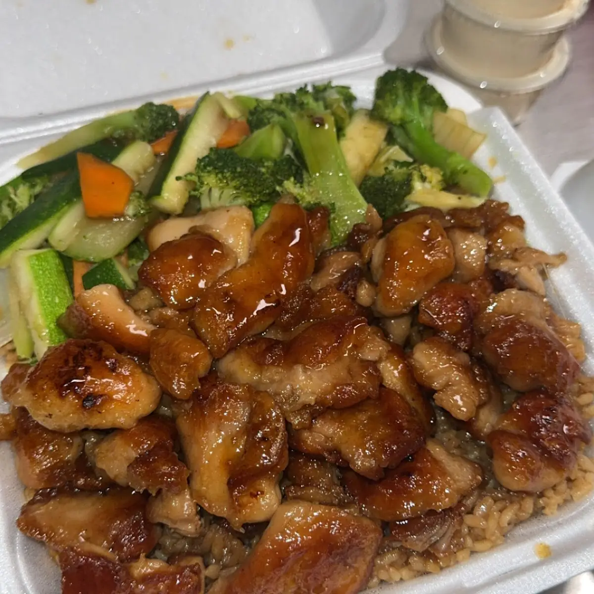 Fried Rice with Chicken Teriyaki and Steak