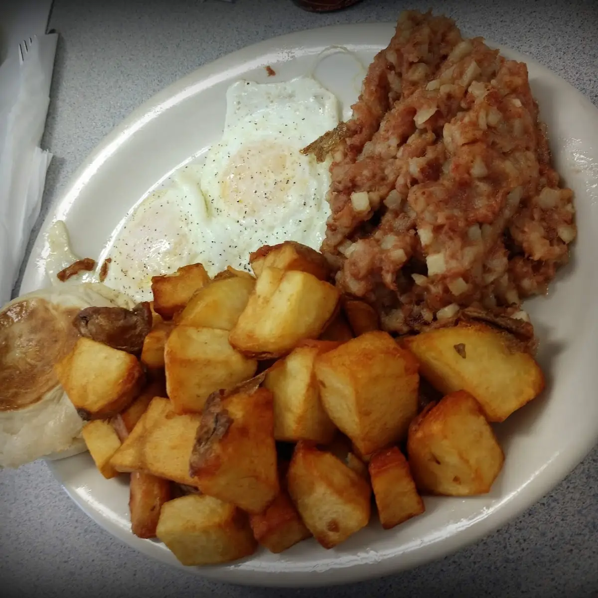 Corned Beef Hash Eggs House Home Fries