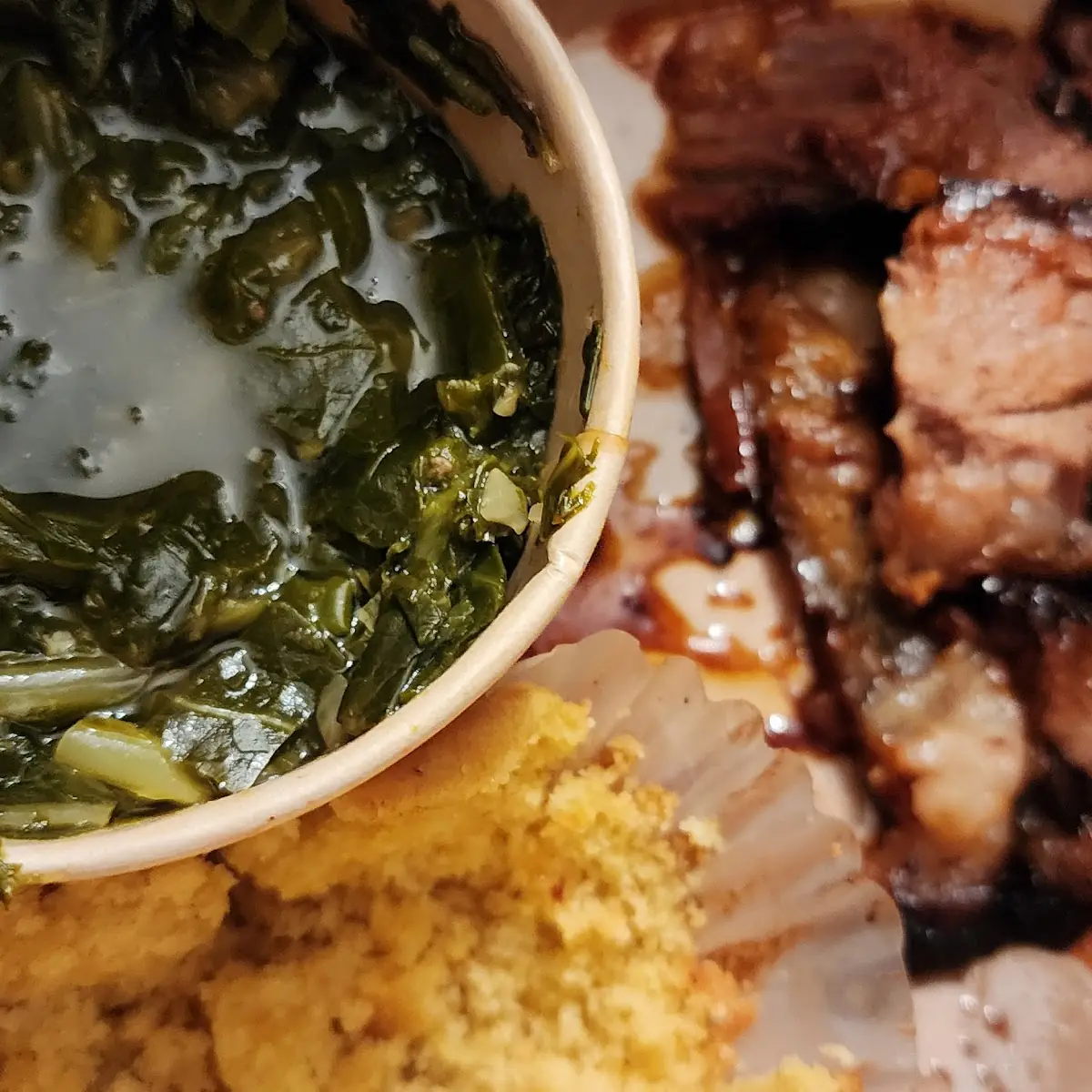 Collard Greens Cornbread and Brisket