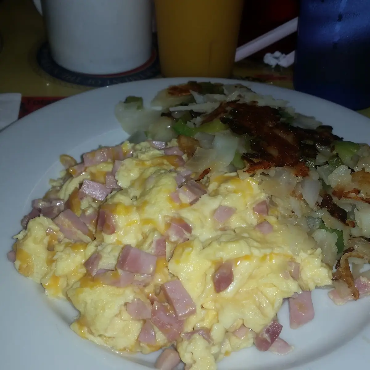 Diced Ham Scrambled Eggs Cheese