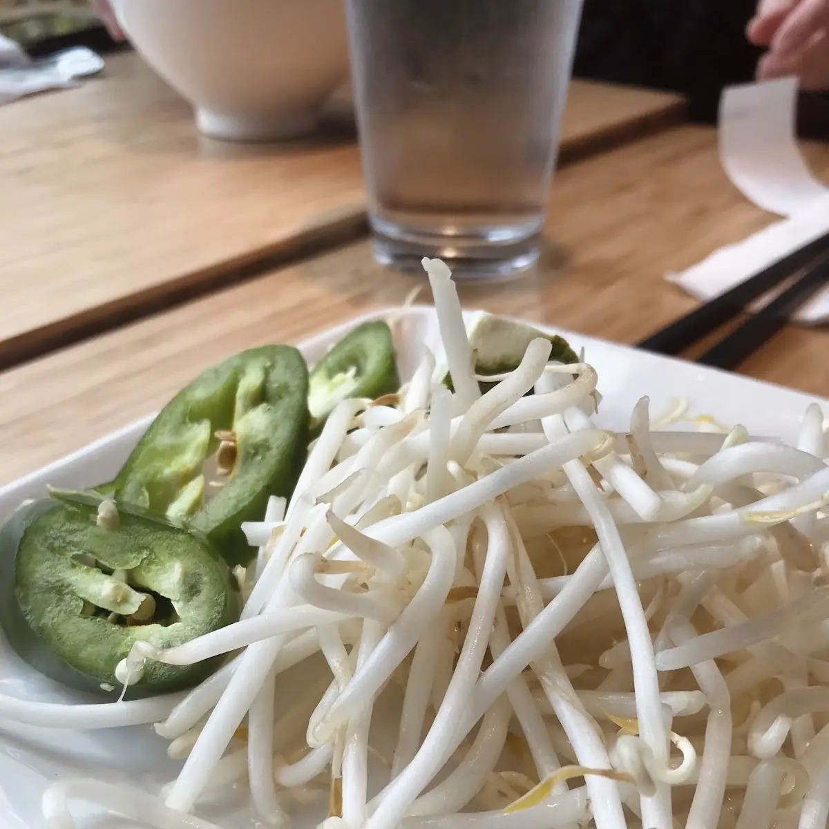 Bean Sprouts Basil and Jalapeño Slices