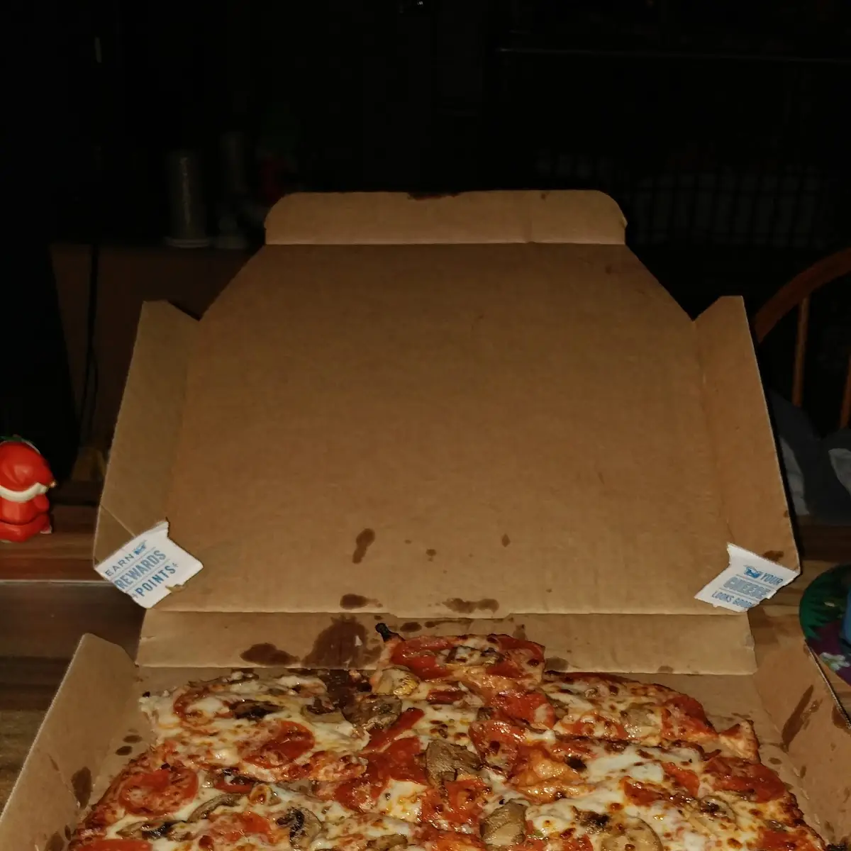 Thin Crust Easy Sauce Peperoni and Mushrooms
