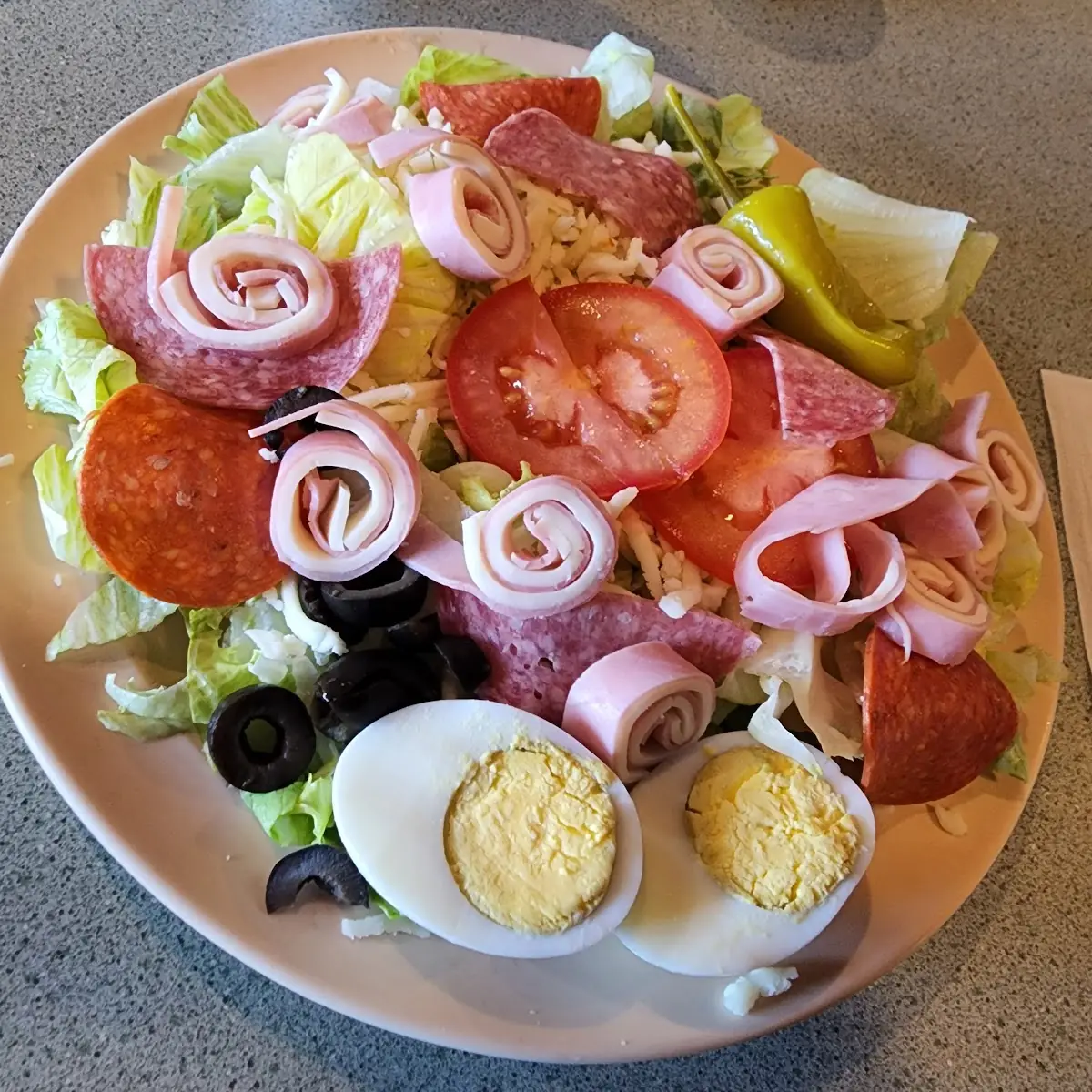 Antipasto Served with Garlic Bread
