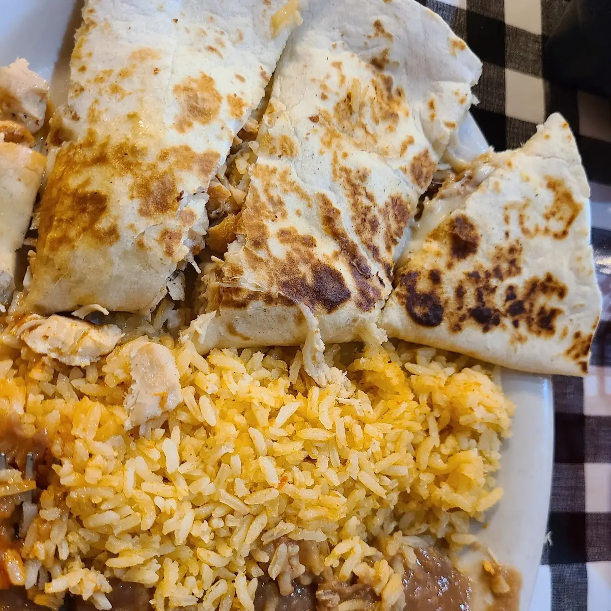 Chicken Quesadilla Rice and Beans