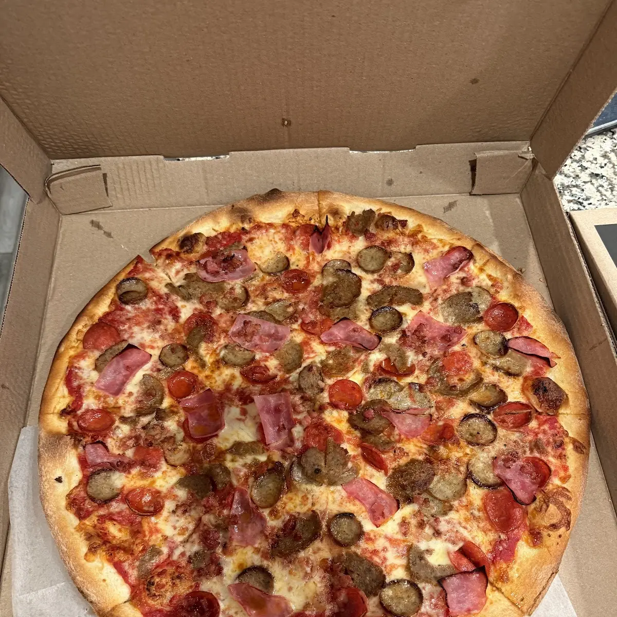 Meat Lovers Add Onions and Mushrooms